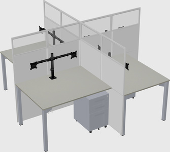 Quad office cubicles
