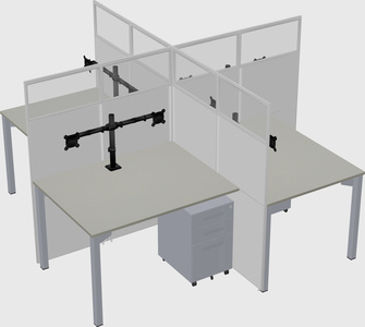 Quad office cubicles