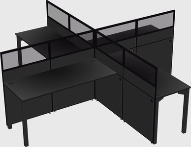 Quad office cubicles