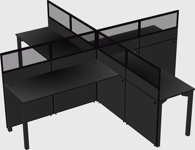 Quad office cubicles