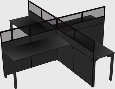 Quad office cubicles