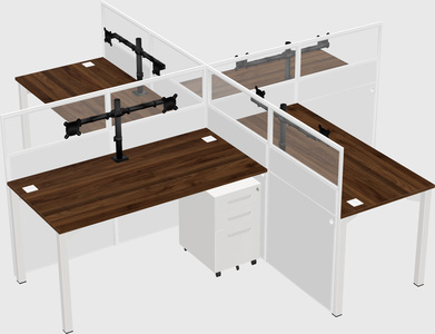 Quad office cubicles