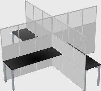 Quad office cubicles