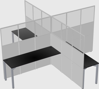 Quad office cubicles