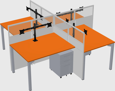 Quad office cubicles