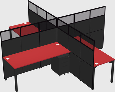 Quad office cubicles