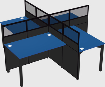 Quad office cubicles