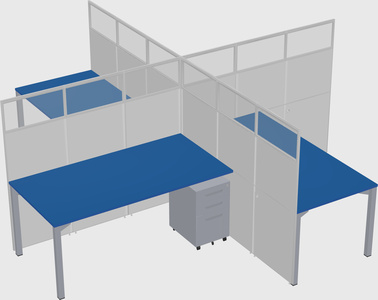 Quad office cubicles