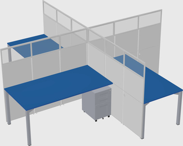 Quad office cubicles