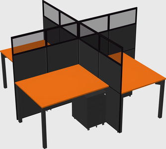 Quad office cubicles