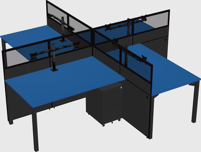 Quad office cubicles