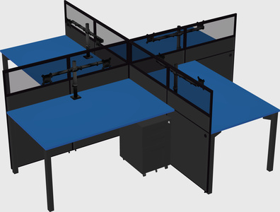 Quad office cubicles