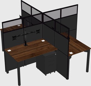 Quad office cubicles