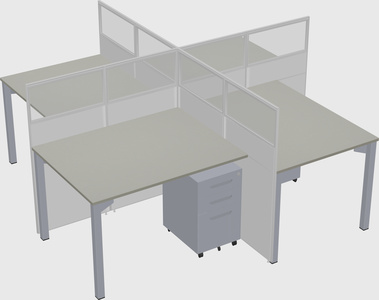 Quad office cubicles