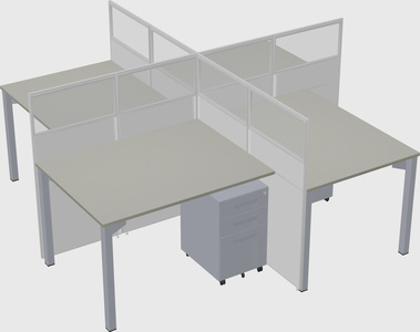Quad office cubicles