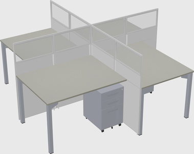 Quad office cubicles