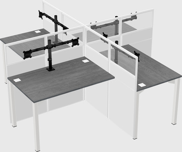 Quad office cubicles