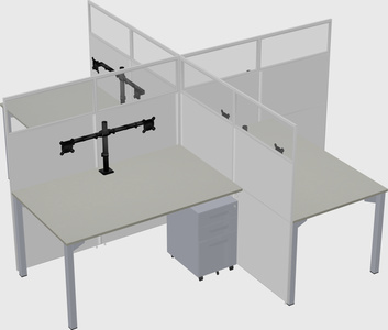 Quad office cubicles