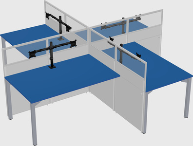 Quad office cubicles