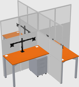 Quad office cubicles