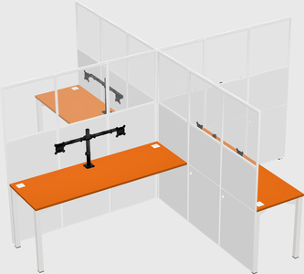 Quad office cubicles