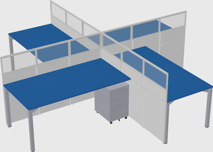 Quad office cubicles