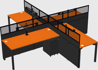 Quad office cubicles