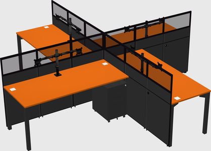 Quad office cubicles