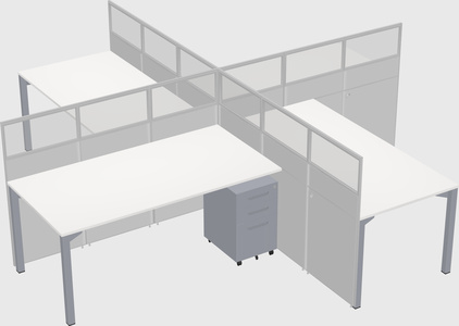Quad office cubicles