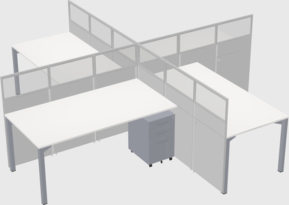 Quad office cubicles