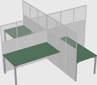 Quad office cubicles
