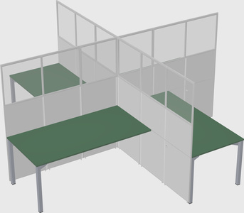 Quad office cubicles