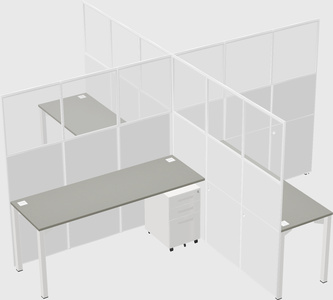 Quad office cubicles