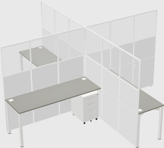 Quad office cubicles