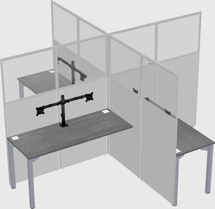 Quad office cubicles