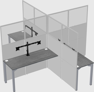 Quad office cubicles