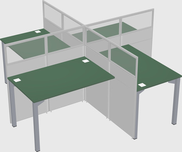 Quad office cubicles
