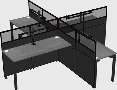 Quad office cubicles