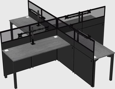 Quad office cubicles
