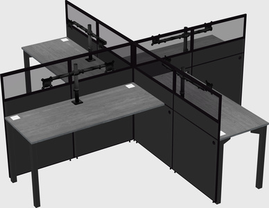 Quad office cubicles