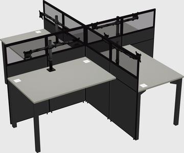 Quad office cubicles