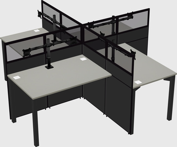 Quad office cubicles