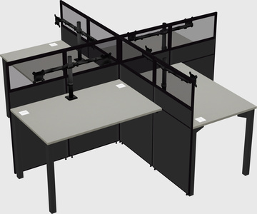 Quad office cubicles