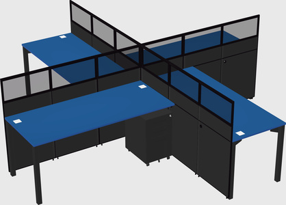 Quad office cubicles