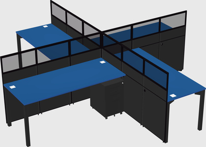 Quad office cubicles