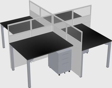 Quad office cubicles