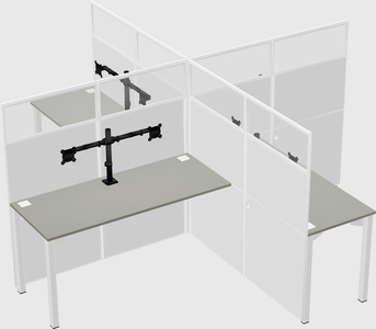 Quad office cubicles