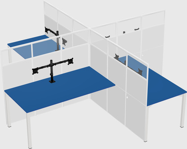 Quad office cubicles