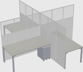 Quad office cubicles