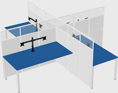 Quad office cubicles